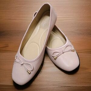 Elegant Pink Ballerina Flats Balletcore 🩰 Bow Accents Size 9